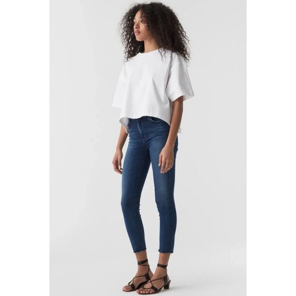 AGOLDE 25 Sophie High Rise Crop Skinny Jean With Raw Hem